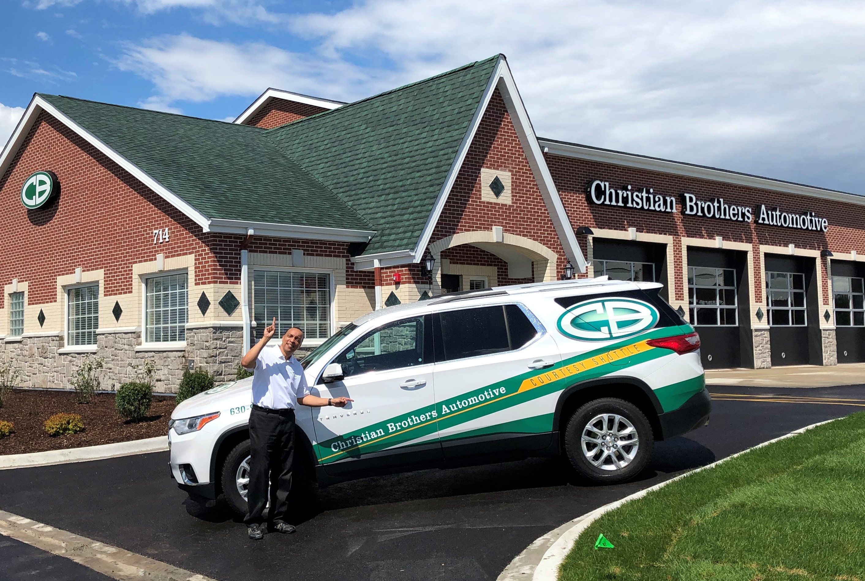 CBAC car in front of shop